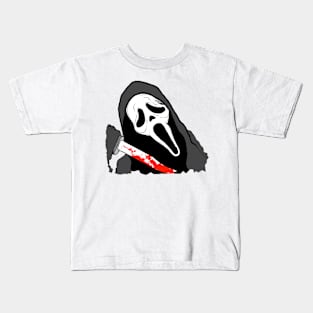 Scream VI  (Scream 6)  ghostface ghost face scary horror movie graphic design by ironpalette Kids T-Shirt